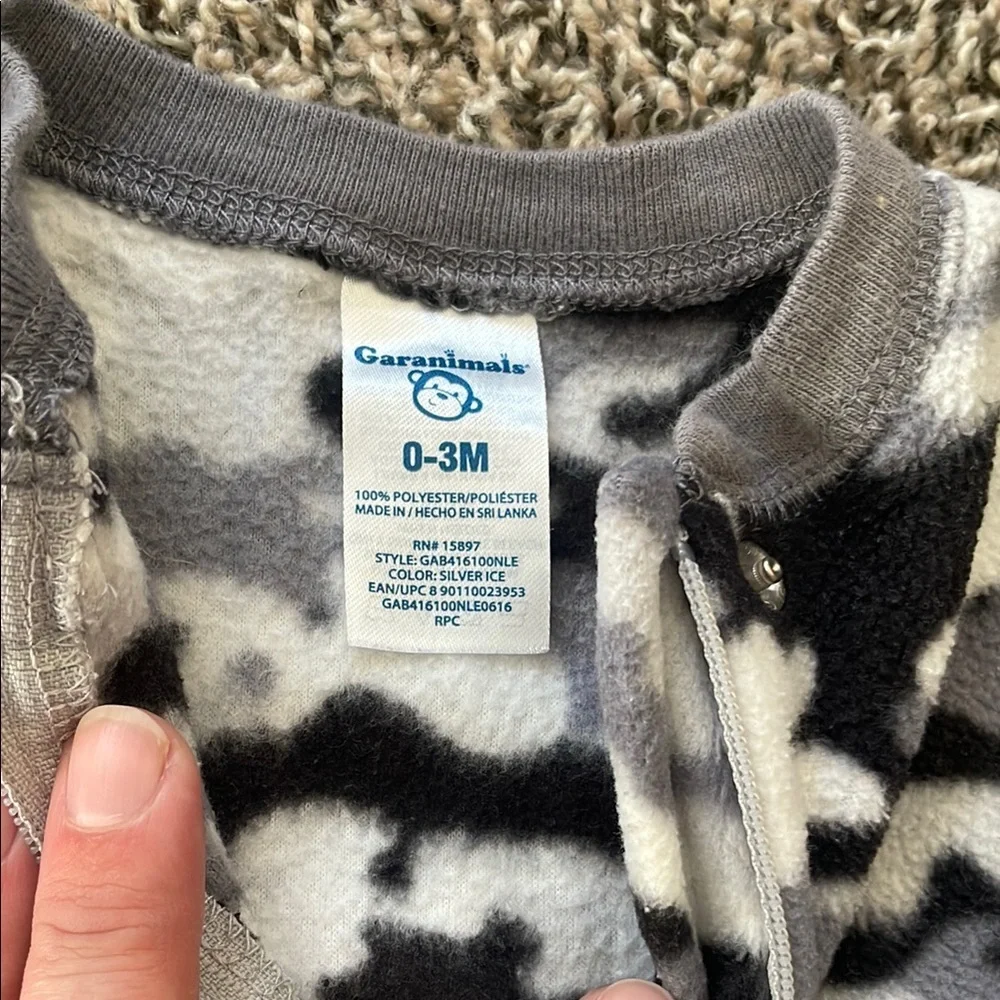 Garanimals Blue Winter Animals and Black Camouflage Baby Boy Fleece Footies